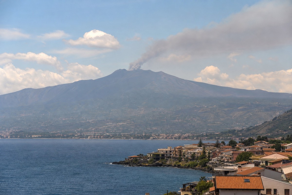 A cooled lava flow on Mount Etna's slopes near the independent visitor zone